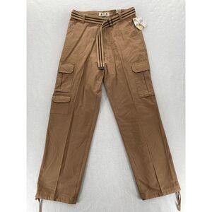 Vintage PJ Mark Cargo Pants Mens 32x32 Brown Canvas Baggy Belted Y2K Skater NWT
